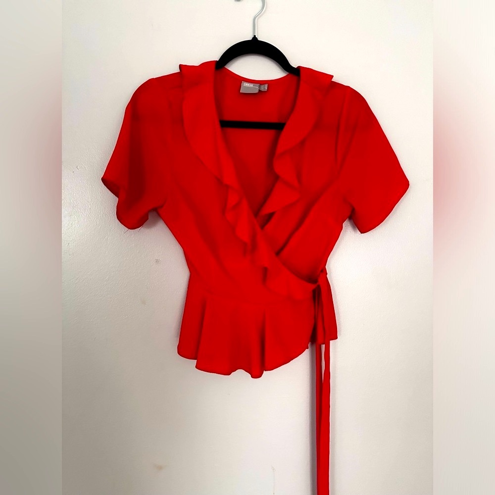 Red ASOS peplum top